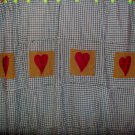Country Hearts Shower Curtain-Primative-Handmade-Custom