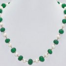 Emerald Gemstone Melons with Natural Peals Bead Jewelry