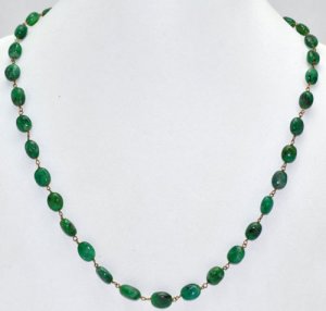 Natural Emerald Oval Gemstone Cabochon Beads Jewelry