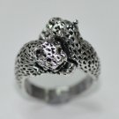 Leopard shape ring made in silver