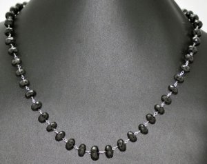 Black Spinal Natural Gemstone Faceted Bead Necklace