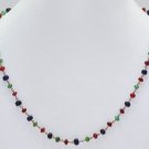 Emerald, Ruby, Blue Sapphire Beads Jewelry Necklace