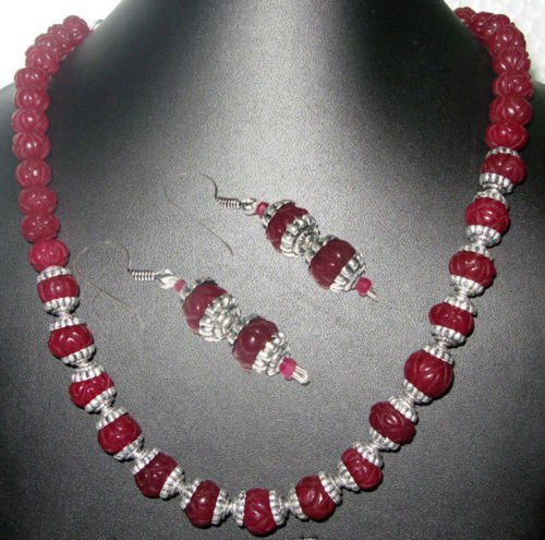 Beautiful 1 Row of Ruby Melon Shape Gemstone Bead