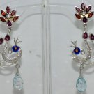 Dancing peacock shape gemstone studded earrings