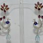 Dancing peacock shape gemstone studded earrings
