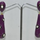 Moissanite & Purple Color Enamel Work Earrings