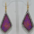 Purple Turquoise Studded Beautiful Chandelier Earrings