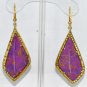 Purple Turquoise Studded Beautiful Chandelier Earrings