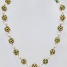 Emerald Studded 22 Kt Lac Balls With Sea Water Pearls