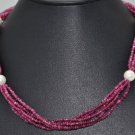 Pink Tourmaline Natural Gemstone Beads with Pearls