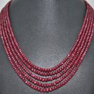 5 Rows of African Mines Natural Ruby Gemstone Beads