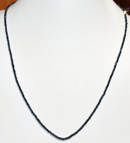 Black Diamond Bead Necklace 18K Gold Clasp Lowest Price