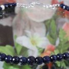 Genuine Blue Sapphire Gemstone Bead Necklace With Pearl
