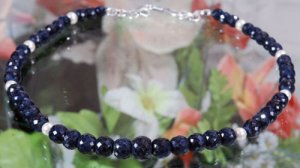 Genuine Blue Sapphire Gemstone Bead Necklace With Pearl