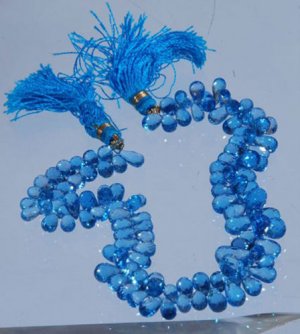 Swiss Blue Topaz "AAA" Quality Gemstone Drops Necklace