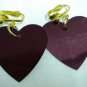Purple heart sequin dangle clip on earring