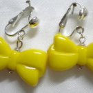 Yellow bow clip on earring