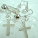 Birthday party return gift Religious holy cross charm drop clip on pierced earring