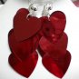 Sequin heart dangle clip on earring