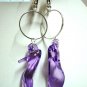 Handmade hoop high heel dangle clip on earring