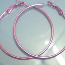 Pink huge huggie hoop earring 5cm 2"