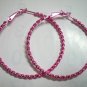 Pink twist huge huggie hoop earring 5cm 2"