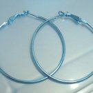 Blue huge huggie hoop earring 5cm 2"