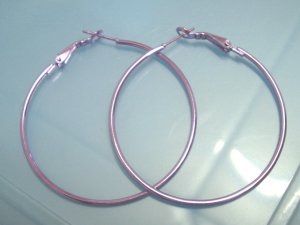 Purple huge huggie hoop earring 5cm 2"