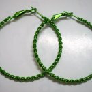 Green twist huge huggie hoop earring 5cm 2"