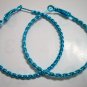 Blue twist huge huggie hoop earring 5cm 2"