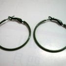Green huge huggie hoop earring 4cm
