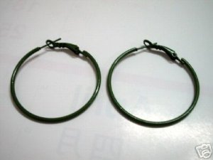 Green huge huggie hoop earring 4cm