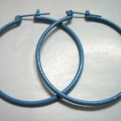 Blue huge huggie hoop earring 4.5cm