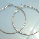 Silver huge huggie hoop earring