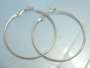 Silver huge huggie hoop earring