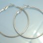 Silver huge huggie hoop earring