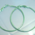 Green huge huggie hoop earring 4cm / 5cm
