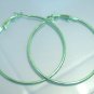 Green huge huggie hoop earring 4cm / 5cm