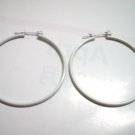 White huge huggie hoop earring 4cm / 4.5cm