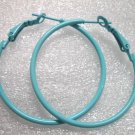Blue huge huggie hoop earring 4cm
