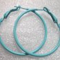 Blue huge huggie hoop earring 4cm