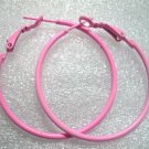 Pink huge huggie hoop earring 4cm