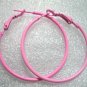 Pink huge huggie hoop earring 4cm