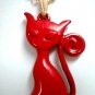 Red cat pendant necklace