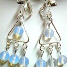 Handmade Victoria moonstone chandelier clip on earring