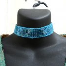 Valentine Lolita blue sequin lace choker necklace
