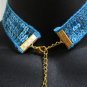Valentine Lolita blue sequin lace choker necklace