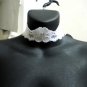 Soft white rose flower stretch lace choker necklace 42mm wide