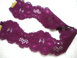 Soft purple rose flower stretch lace choker necklace 42mm wide