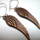 Angel wing feather charm kid girl's dangle pierced  earring